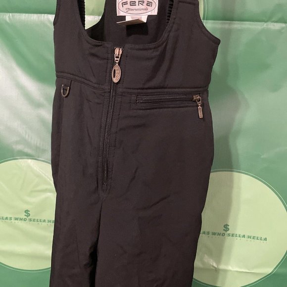 FERA INTERNATIONALE Women's VINTAGE stirrup ski BIBS in BLACK sz 8S -  EUC - Picture 5 of 14